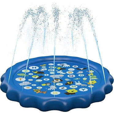 Vigeiya Large Splash Pad for Kids Toddlers Outside Water Sprinkler Play Mat Fun Wading Pool for Yard Outdoor 